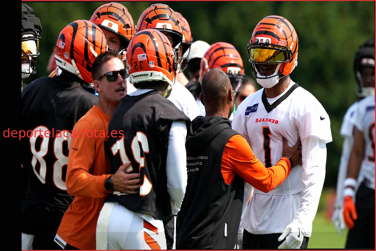 Ja'Marr Chase se ve envuelto en una pelea durante la primera práctica de campo de entrenamiento de los Bengals